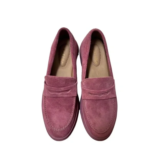 Patina By Portland Leather Zoe Loafer US 10.5 Foxglove Suede Lug Sole - Picture 3 of 11